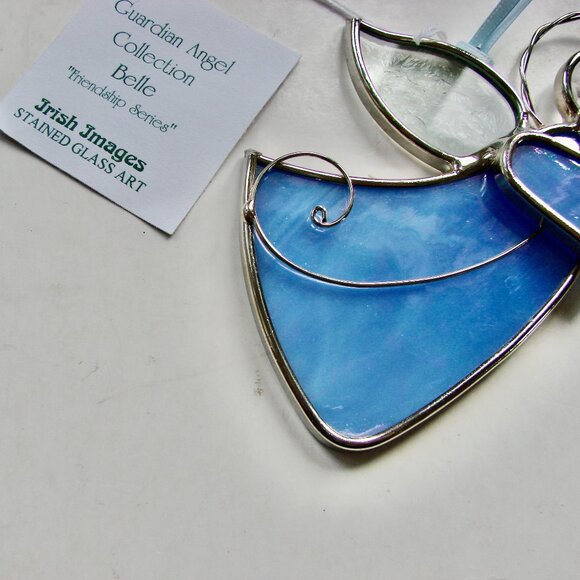 Guardian Angel Stained Glass Christmas Ornament Silver Metal Bell BRAND NEW NWT - Picture 4 of 7